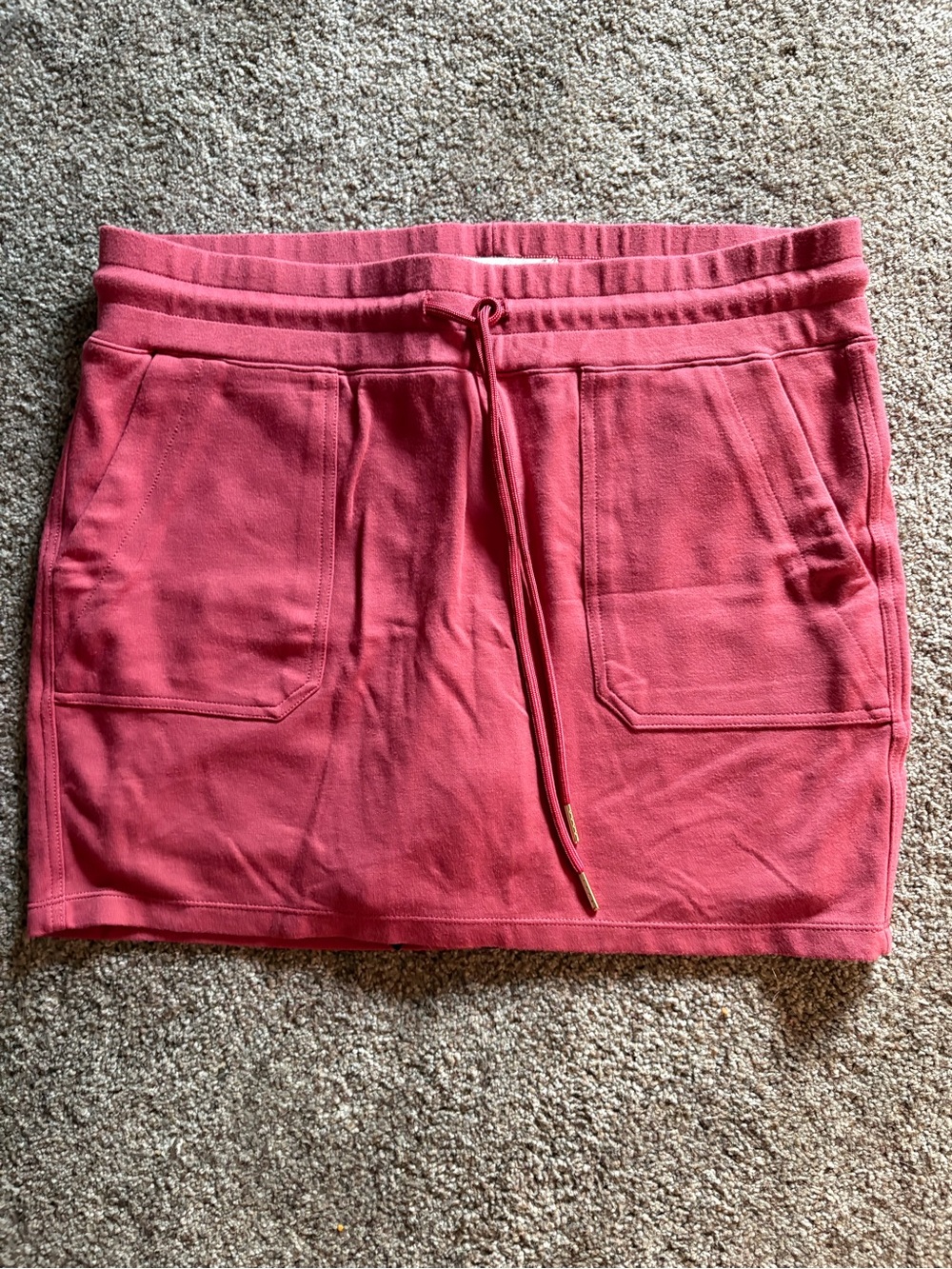 Liverpool Coral Pink Drawstring Pocket Mini Skirt